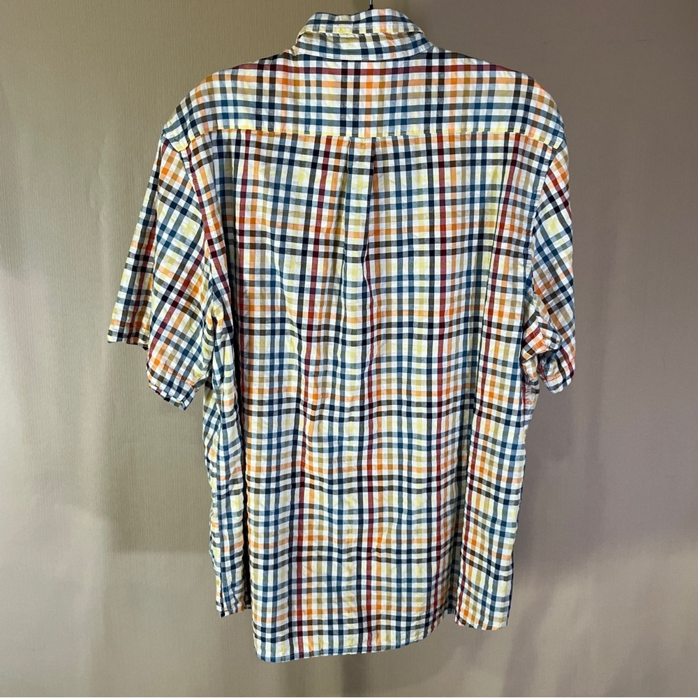 Dockers Casual Blue and Orange Plaid Shirt - Picture 3 of 4